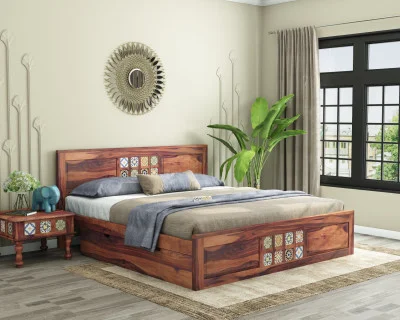 Relay Wooden Bed With Drawer Storage 