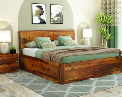Solic Wooden Bed With Box Storage 