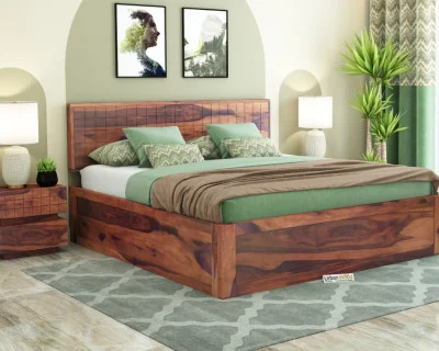 Solic Wooden Bed With Box Storage 