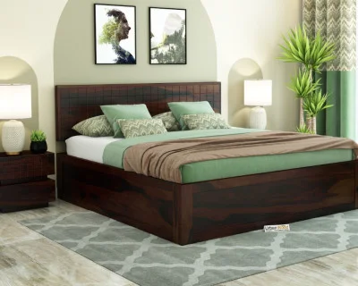 Solic Wooden Bed With Box Storage 