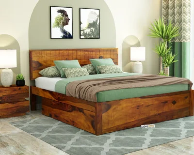 Solic Wooden Bed With Drawer Storage 