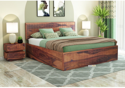Solic Wooden Hydraulic Bed 