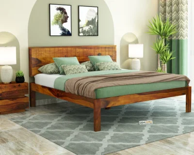 Solic Wooden Bed Without storage King Size 