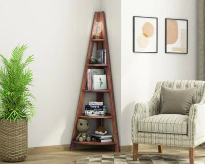 Naro Wooden Corner Bookshelf 
