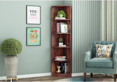 Rop Wooden Corner Bookshelf 