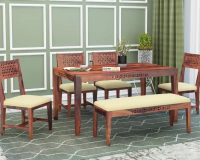 Woodora 6 Seater Dining Set Cushion With Bench 