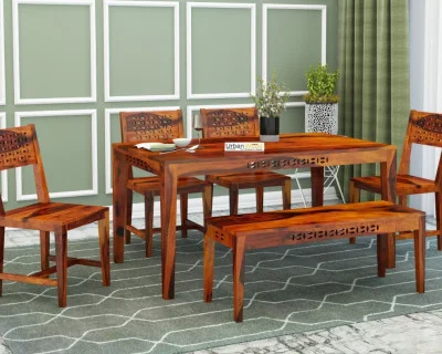 Woodora 6-Seater Dining Set With Bench 