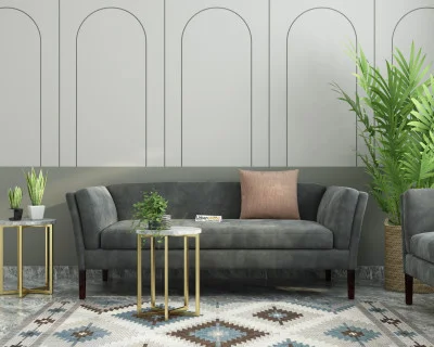 Crimson 3 Seater Fabric Sofa 