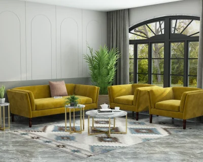 Crimson 3+1+1 Seater Fabric Sofa 