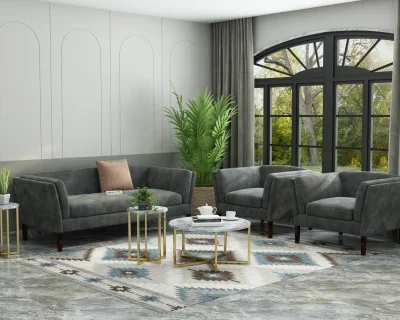 Crimson 3+1+1 Seater Fabric Sofa 