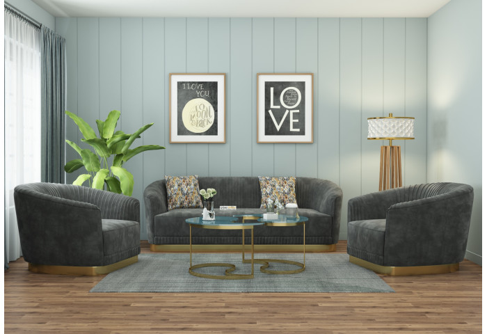 Roy 3+1+1 Seater Fabric Sofa 