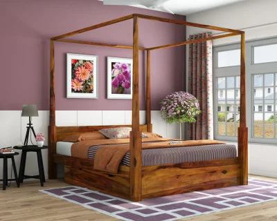 Victorian Poster Bed With Drawer Storage 