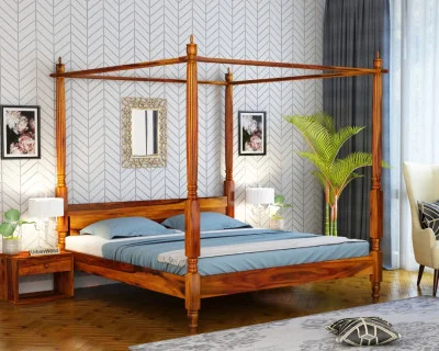 Customized poster bed with drawer storage 