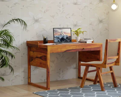 Crispin Wooden Study Table With Chair 