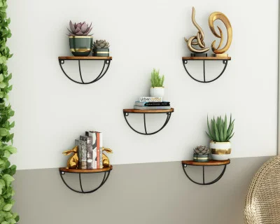 Mika Wooden Wall Shelves 