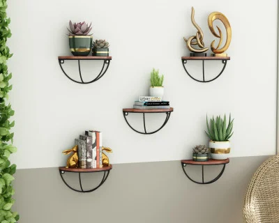 Mika Wooden Wall Shelves 