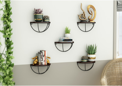 Mika Wooden Wall Shelves 