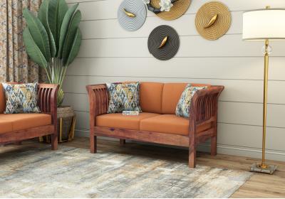 Crispin 2 Seater Wooden Sofa 