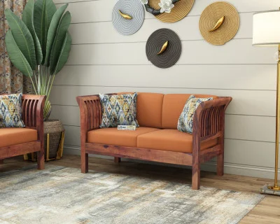 Crispin 2 Seater Wooden Sofa 