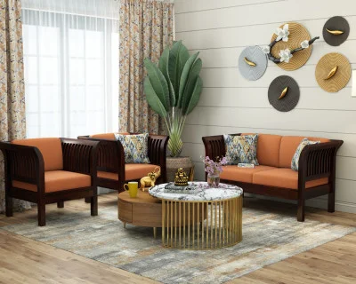 Crispin 2+1+1 Seater Wooden Sofa Set 