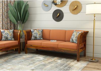 Crispin 3 Seater Wooden Sofa 
