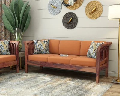 Crispin 3 Seater Wooden Sofa 