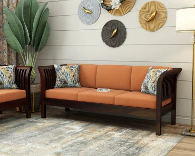 Crispin 3 Seater Wooden Sofa 