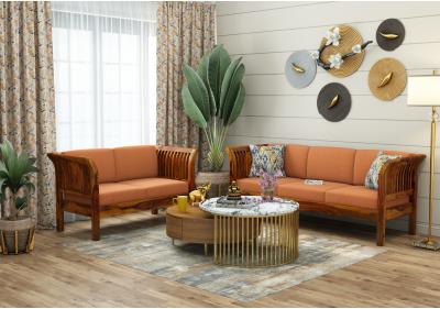 Crispin 3+2 Seater Wooden Sofa Set 