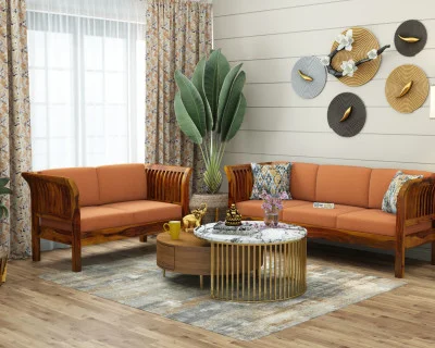 Crispin 3+2 Seater Wooden Sofa Set 