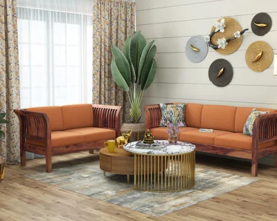 Crispin 3+2 Seater Wooden Sofa Set 