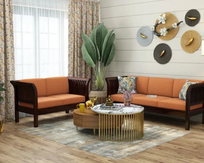 Crispin 3+2 Seater Wooden Sofa Set 