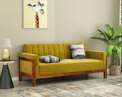 Ethan 3 Seater Wooden Sofa 