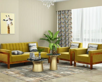 Ethan 3+1+1 Seater Wooden Sofa Set 