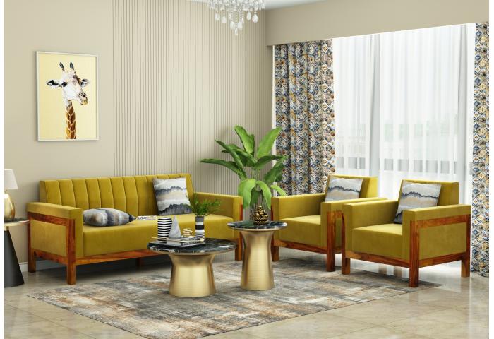 Ethan 3+1+1 Seater Wooden Sofa Set 