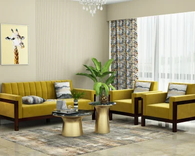 Ethan 3+1+1 Seater Wooden Sofa Set 