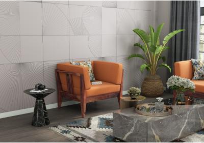 Grey Space 1 Seater Wooden Sofa 