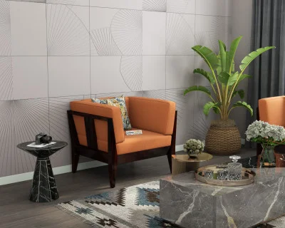 Grey Space 1 Seater Wooden Sofa 