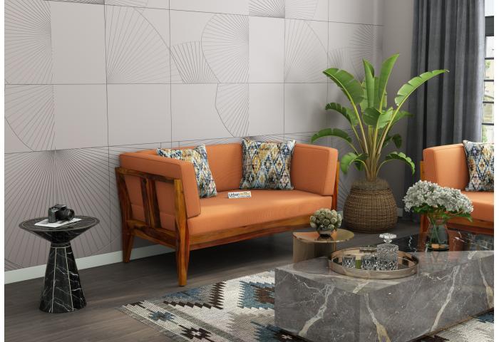 Grey Space 2 Seater Wooden Sofa 