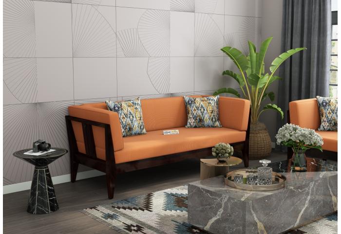 Grey Space 3 Seater Wooden Sofa 