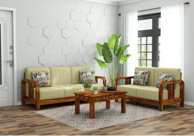 HomeBregg 3+2 Seater Wooden Sofa Set 