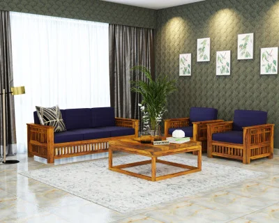 Wood Wooden Sofa Set 3+1+1 Seater 