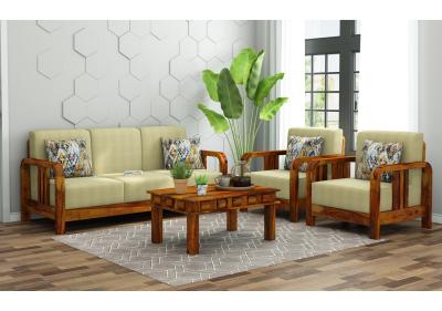 HomeBregg Wooden Sofa Set 3+1+1 Seater 