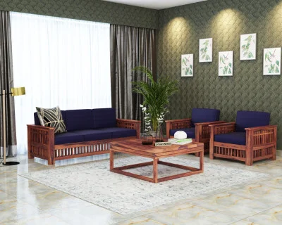 wood Wooden Sofa Set 3+1+1 Seater 