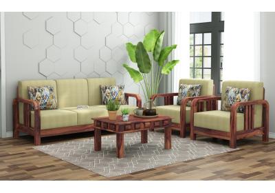 HomeBregg Wooden Sofa Set 3+1+1 Seater 